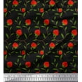 thumbnail image 1 of Soimoi Rayon Crepe Fabric Leaves & Strawberry Fruits Print Fabric by the Yard 46 Inch Wide, 1 of 3