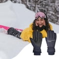 thumbnail image 2 of Gants Thermiques Imperméables Doigts Complets Cyclisme Extérieur Temps Froid Hommes Femmes HX 103 Bleu, 2 of 8