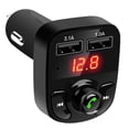 thumbnail image 3 of Cargador de teléfono móvil Bluetooth para coche Transmisor FM negro de 12 a 24 V Reproductor de MP3 Carga USB dual, 3 of 11