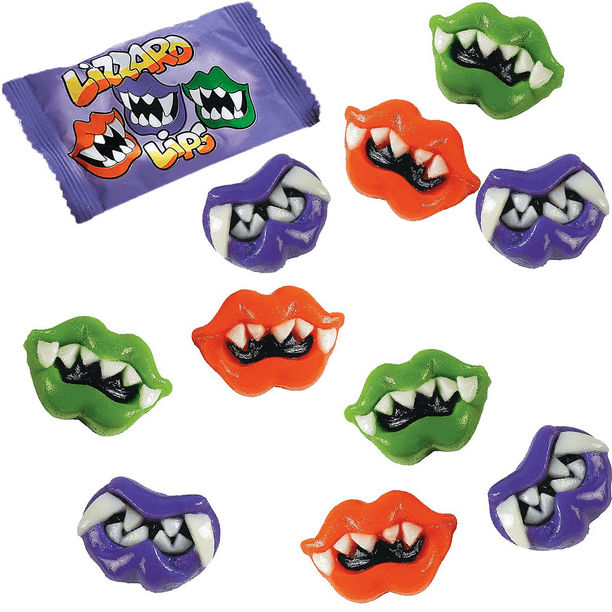 Gummy Monster Vampire Teeth and Lips Halloween Candy, Scary Edible