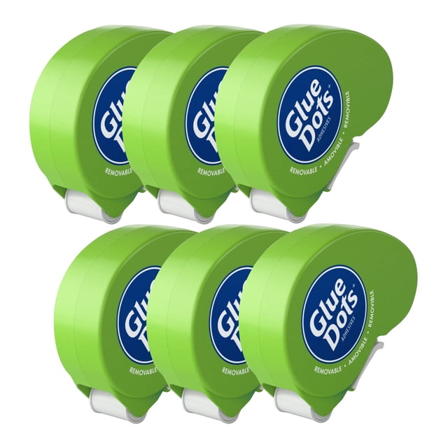 Glue Dots Dot N' Go Puntos Adhesivos Dobles Removibles, 6 Paquetes
