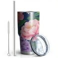 thumbnail image 2 of 30oz Colorful Floral Pattern Tumblers Stainless Steel Tumbler with Lid and Straw,Vacuum Insulated Double Wall Travel Tumbler Cups Mug with Cleaning Brush for Coffee,Tea, 2 of 7