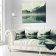 thumbnail image 2 of Designart Lake Herbert in Foggy Morning - Modern Seascape Throw Pillow - 16x16, 2 of 4