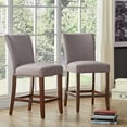 thumbnail image 2 of Chelsea Lane Counter Height Linen Dining Chairs, Set of 2, Gray, 2 of 7
