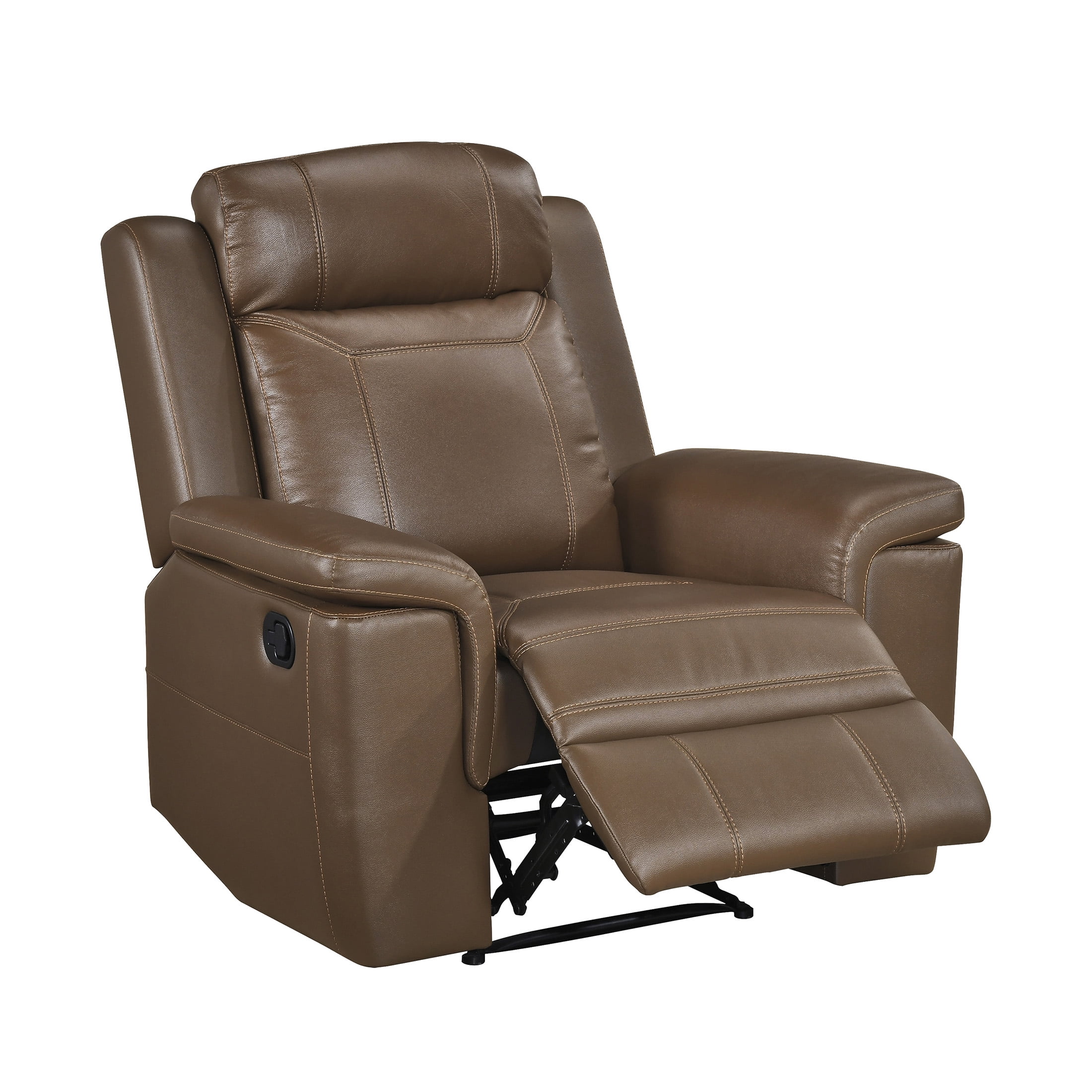 OakvillePark Livaro Leather Match Manual Reclining Chair, Camel