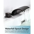 thumbnail image 4 of Wowow 2 Handle Waterfall Tub Faucet, Brass 3-Hole Bathtub Faucet, Oil Rubbed Bronze, 4 of 8