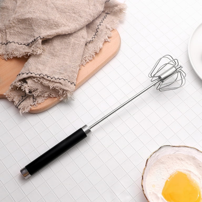 KKR Semi-automatic Egg Whisk, Egg Beater, Stainless Steel Hand Push Whisk  For Eggs Beating, Liquid Whisking & Stirring (12 inches)