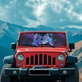 thumbnail image 3 of Yuyamidu Wolf Windshield Sun Shade for Wrangler Rubicon Sahara TJ JK JKU 2 & 4 Door-Blocks UV Rays Sun Visor Purple Galaxy Car Sun Shade Keep Your Vehicle Cool, 3 of 7
