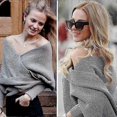 thumbnail image 3 of Women Knitted Sweater Tops Scarf With Sleeve Wrap Winter Warm Shawl Scarves, 3 of 5