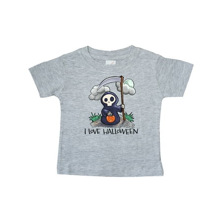 

Inktastic I Love Halloween with Cute Trick or Treating Grim Reaper Gift Baby Boy or Baby Girl T-Shirt