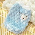 thumbnail image 2 of Winter Dog Clothes with Buckle Sweet Bear Print Pet Plush Sweater for Small Dogs Pomeranian Chihuahua Puppy Button Jacket Sky Blue XS, 2 of 5