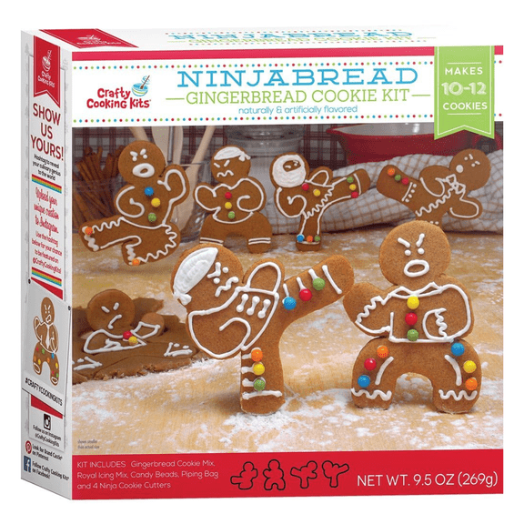 Treat Yourself! | Ninjabread Gingerbread Cookie Baking Kit (3 Pack) | Holiday Cookie Decorating Set Makes 10 Cookies | Fun Christmas Baking Activity for Kids, Families, Parties & Gifts
