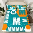 thumbnail image 2 of Homewish Letter Monogrammed M 3pcs Twin Sheet Sets For Teens Boys Girls,Geometric Honeycomb Hexagon Twin Fitted Sheet,Abstract Retro Vintage Breathable Flat Sheet,Luxury Bedroom Decor, 2 of 7