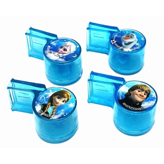 Disney Frozen Princess Elsa Anna Olaf & More Whistles Noisemakers Party Favor Treat - 2 Packs of 4 - 8 Total