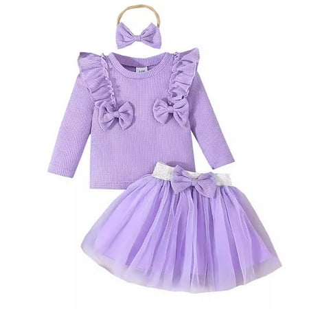 

WUDATI Halloween Chistmas Boys Girls Sets Toddler Boys Winter Solid Color Baby Dress 2 Butterfly Flying Sleeve Lace Dress Top Dress Headband
