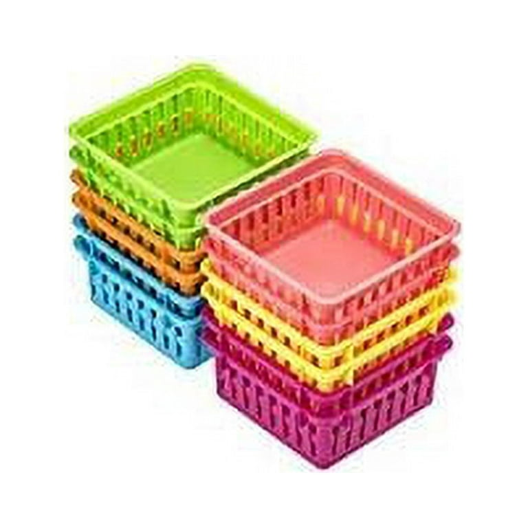 Prextex Classroom Storage Baskets for Papers Crayon and Pencils and Toy Storage Baskets Pack of 6, Pink