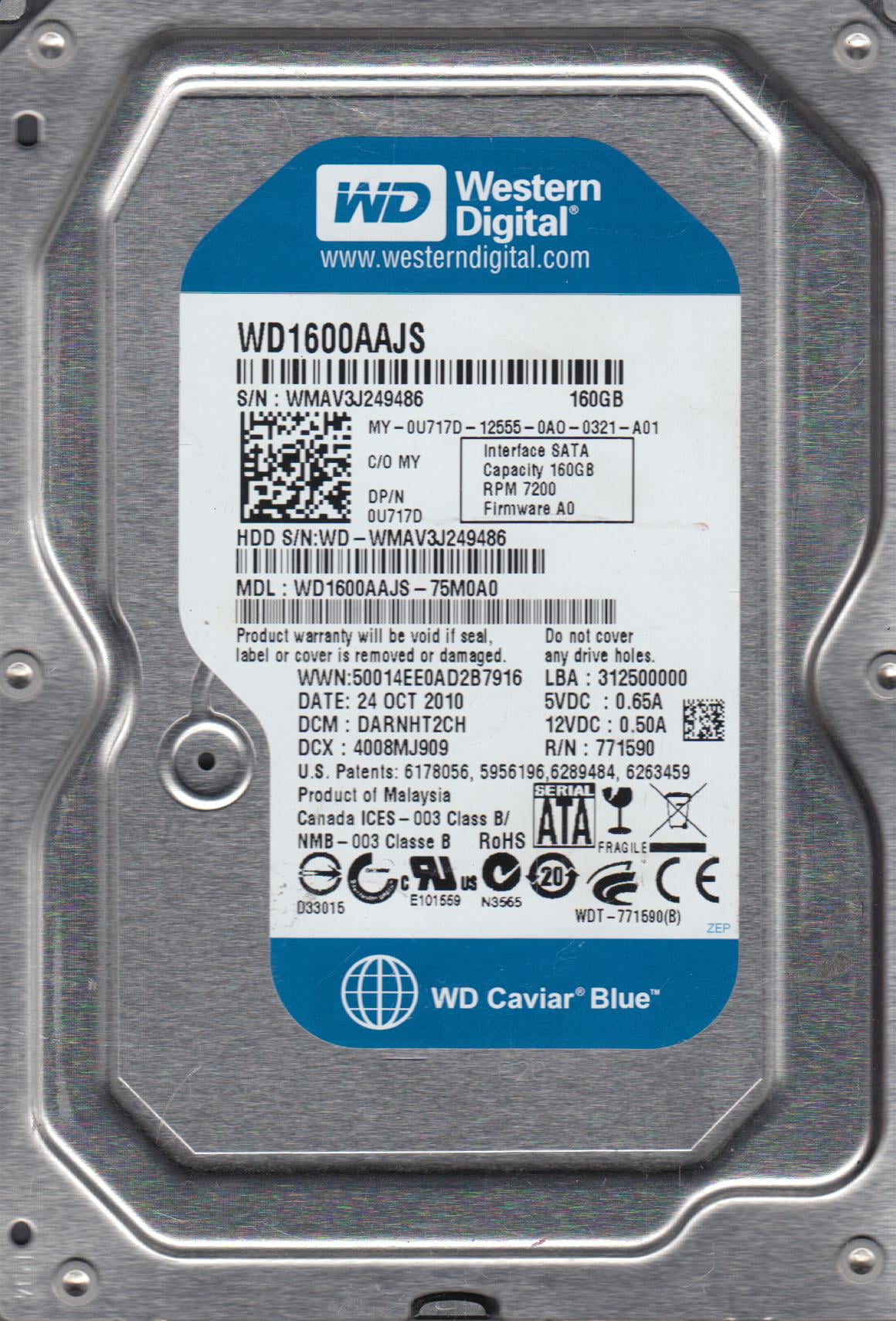 Western Digital 8TB WD Blue HDD, 3.5'' PC Desktop Hard Drive, 5640