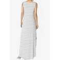 thumbnail image 2 of TheMogan Women's PLUS Sleeveless Loose Striped Curved Slit Hem Long Maxi Dress, 2 of 6