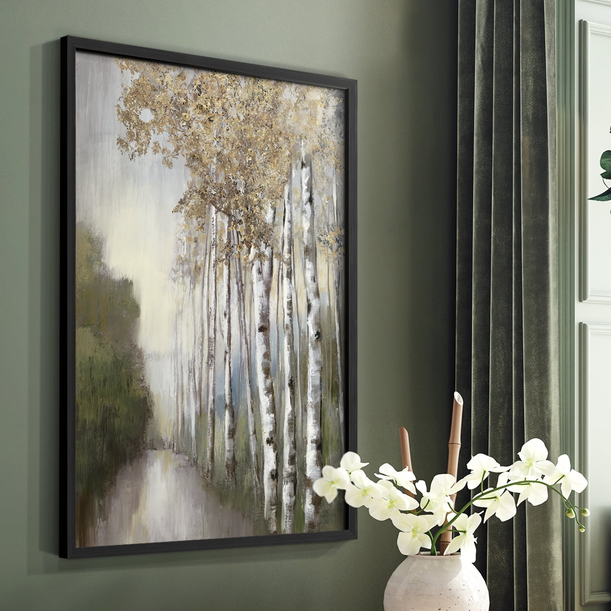 Woodland Walk Neutral Framed Print - Solid Wood in Single Picture Frame Solid Wood 2 Framed Print