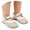 Beige, variant on Toddler Girl Mary Jane Dress Shoes Little Kids Round Toe Buckle Strap Woven Ballet Flats Girls Comfortable Casual Shoes Beige 8-8.5 Years