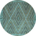 thumbnail image 1 of Ahgly Company Indoor Round Southwestern Light Blue Country Area Rugs, 6' Round, 1 of 4