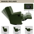 thumbnail image 5 of Recliner Chair Set of 2 Swivel Glider Rocker Nursery Chair for Adults, High Back Upholstered Rocking Armchair for Living Room, Manual Reclining Sofa Lounge Chair with Deep Seat in Teddy - Green, 5 of 6