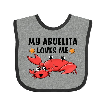 

Inktastic My Abuelita Loves Me- Cute Crab Family Gift Baby Boy or Baby Girl Bib
