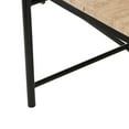 thumbnail image 4 of DecMode 45" x 13" Beige Marble Oval Coffee Table with Black Metal Support, 1-Piece, 4 of 9