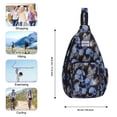thumbnail image 4 of HAWEE Female Purse Backpack One Strap Sling Bag for Women Floral Crossbody Purse Waterproof Fabric, Blue Leaf, 4 of 7