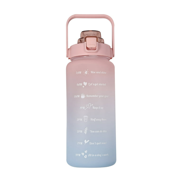 AQUAFIT - Water Bottle with Straw - Motivational Water Bottle, Big Water  Bottle with Time Marker - Half Gallon, Pink Fade