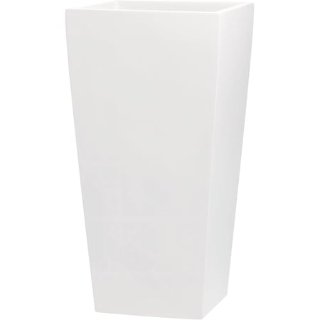 Edinburgh Tall Square Fiberglass Planter (L:15" x W:15" x H:30", Matte White)