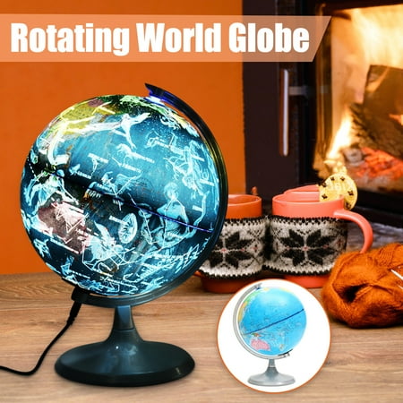 2 In 1 Led Lights Night View Desktop Decor Constellation Illuminated 2 In 1 Led Lights Night View Desktop Decor Constellation Illuminated Rotating Globe Earth World Map