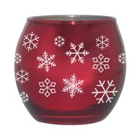 Holiday Time Metallic Red Glass Candle, Winter Wonderland