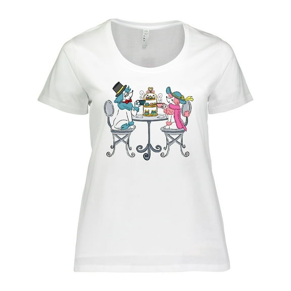 Inktastic Colorful French Poodles With Tea Women's Plus Size T-Shirt