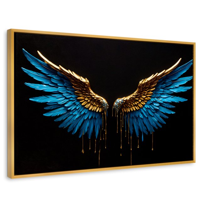 Cuadro Decorativo Marco Flotante Joyas Celestiales 90x60 Marco Dorado