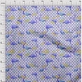 thumbnail image 4 of oneOone Georgette Viscose Medium Blue Fabric Check & Toucan Craft Projects Decor Fabric Printed By The Yard 42 Inch Wide, 4 of 4