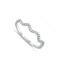 thumbnail image 4 of White CZ Wave Micro Pave Wavy Stacking Ring .925 Sterling Silver Band Jewelry Female Size 5, 4 of 4