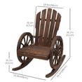 thumbnail image 3 of Patio Wooden Rocking Chair, Wagon Outdoor Rocker Chair, Carbonized, 3 of 10