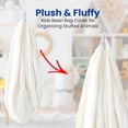 thumbnail image 3 of Cheer Collection Faux Fur Bean Bag and Stuffed Animal Storage Case, White, 3 of 5
