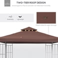thumbnail image 4 of Auto Beyond Canopy Replacement 10x10ft Outdoor Shelter for Smaller Top Double Tiered Canopy Cover (Coffee), 4 of 6