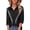 Black, variant on Women Shirt Lapel Long Sleeve Buttons Placket Shirt with Rhinestones Tassel Solid Color Loose Fit Casual Shirt