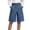 Blue #25, variant on Women Wrap High Waisted Denim Jean Shorts Casual Elastic Waist Wide Leg Summer Loose Bermuda Shorts with Pockets Blue L