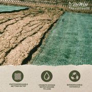 DeWitt Single Net Excelsior Erosion Control Blanket - Fiber Mat - 4 x 112.5 ft, Green