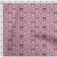 thumbnail image 4 of Soimoi Dog Print, Poly Taffeta Fabric, Decor Sewing Fabric by The Yard 56 Inch Wide, Decorative Fabric for Outdoor Upholstery, Umbrellas and Home Accents, Light Pink, 4 of 5