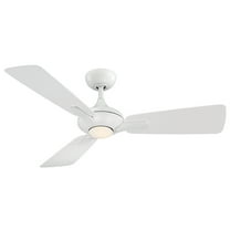Mykonos Indoor and Outdoor 3-Blade Smart Ceiling Fan 52in Matte White with 3000K LED Light Kit and Remote Control