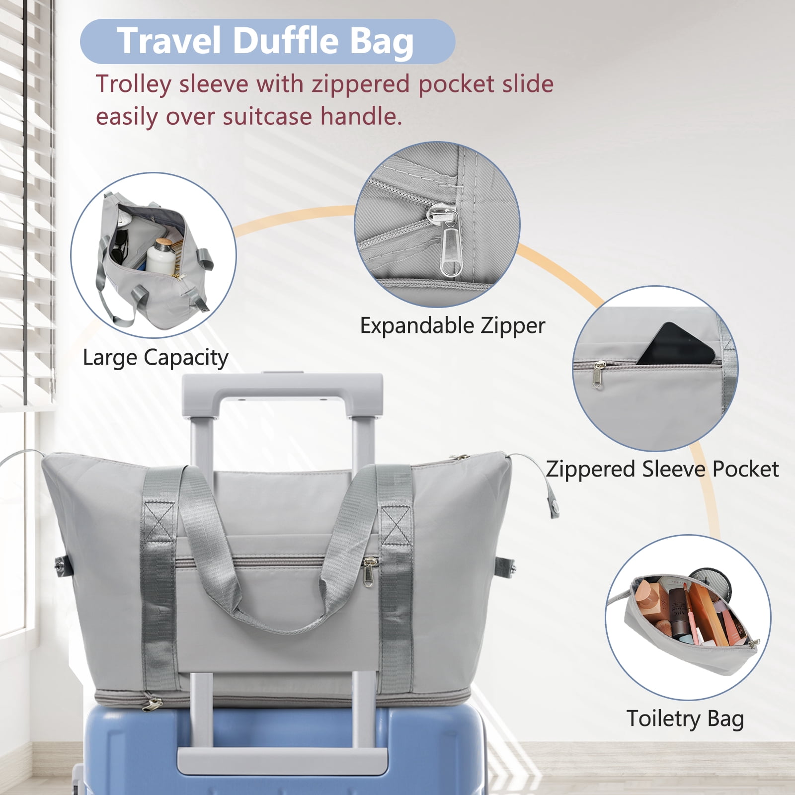 Luggage Sets 3 Piece Lightweight Hardside Rugged Travel Suitcase with Wheels, 22” x 14” x 9” Airline Approved, TSA Lock, Glacier Lake