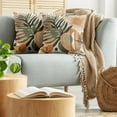 thumbnail image 5 of Ambesonne Monstera Throw Pillow Cover 2 Pack, Leaves Mid Century Boho, 24", Peach and Pale Reseda Green, 5 of 7