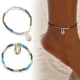 thumbnail image 2 of Women Beach Anklet Handmade Fashion Shell Decor Beaded Charm Anklet Foot Chain, 2 of 10