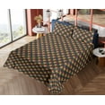thumbnail image 4 of Ambesonne Fleur de Lis Fitted & Flat Sheet with Shams 4 Pcs Set, Checkered Plaid Print, King, Hunter Green Marigold, 4 of 5