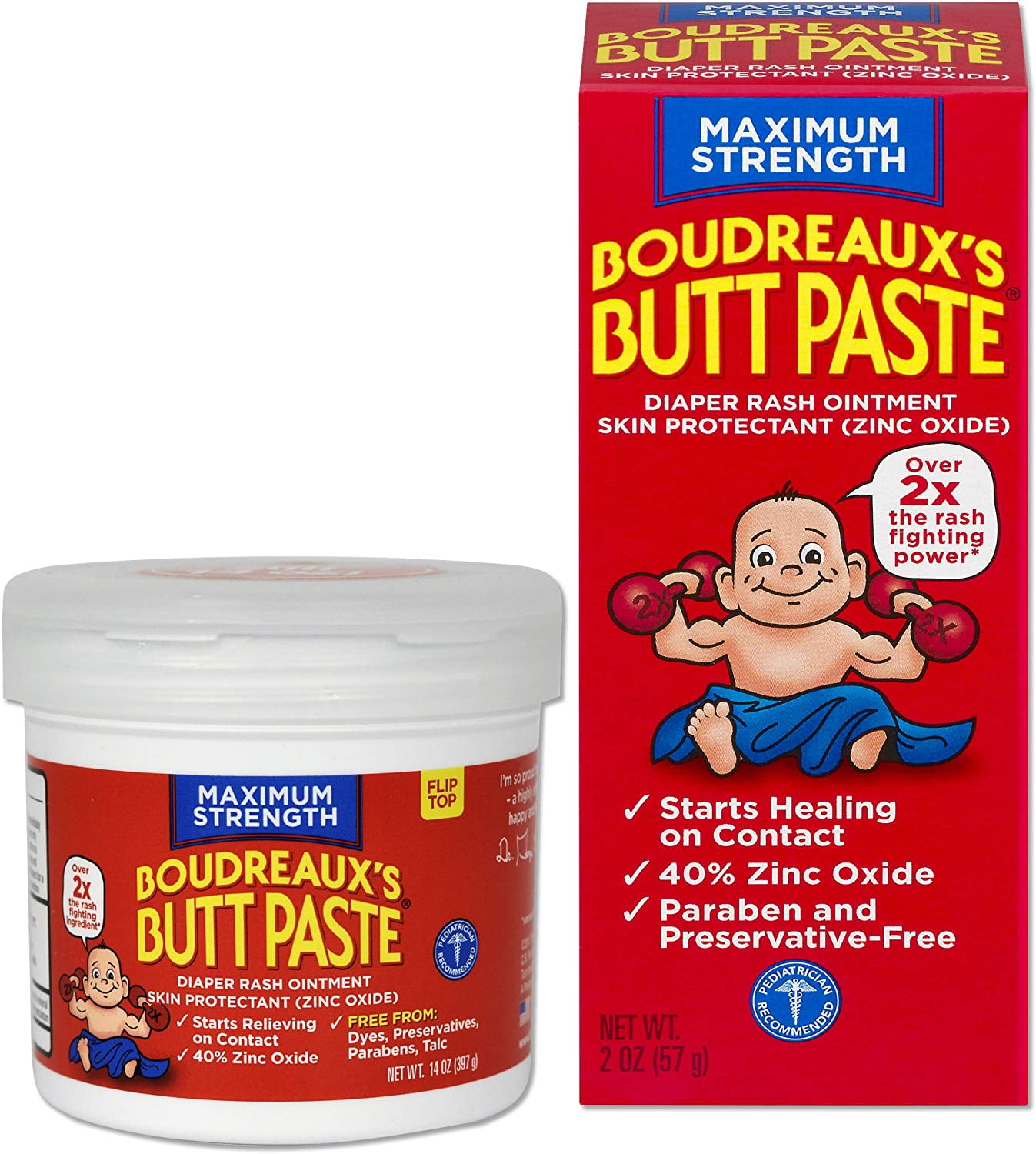 Boudreaux's Butt Paste Diaper Rash Ointment, Maximum Strength, 14 oz